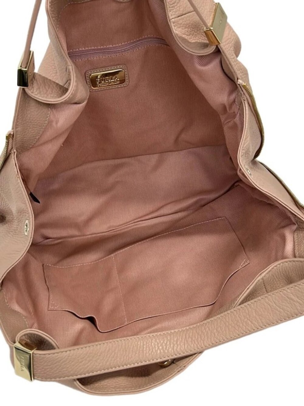 FURLA Pink Beige Leather Handbag - Picture 12 of 14